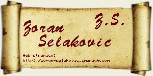 Zoran Selaković vizit kartica
